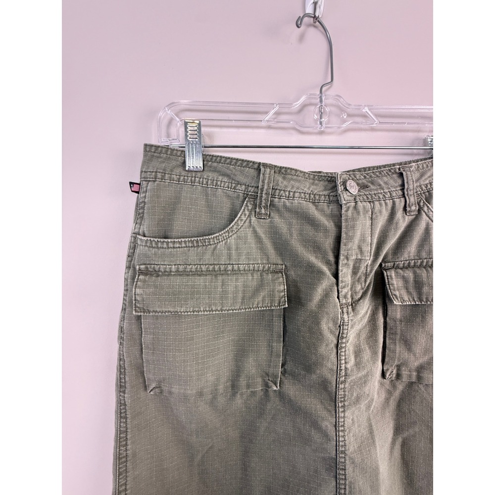 Polo Jeans Co Ralph Lauren Women's Skirt 6 Green Utility Cargo‎ Ripstop VTG 90s - Picture 3 of 4